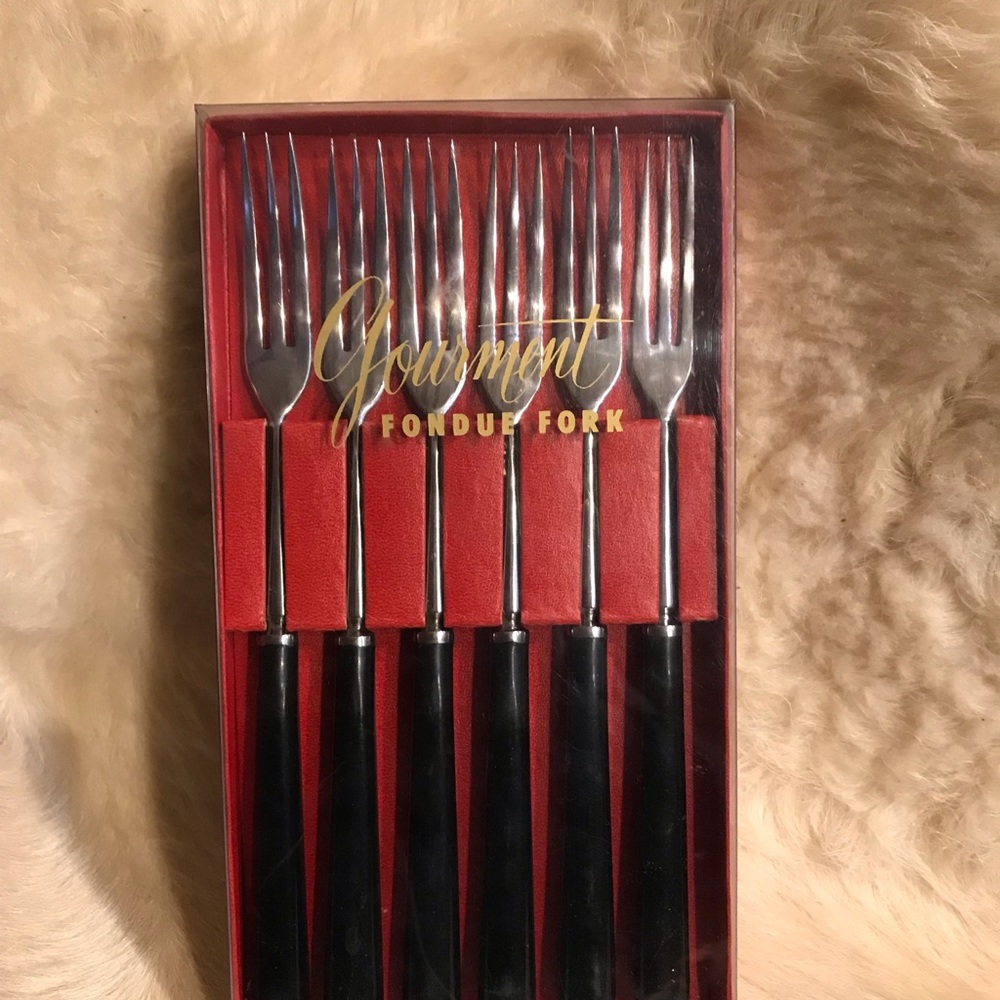 Vintage Gourment Fondue Fork Set (6)